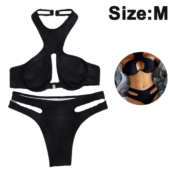 Sexy Søt bøyleutskjæring Halter Bikini Badedrakt Set Kvinner