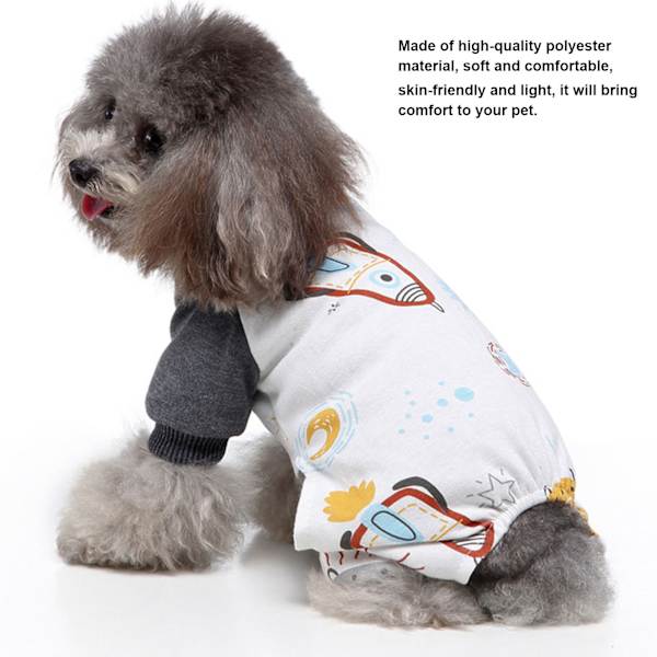 Pet Hundeklæder Hvalpe Jumpsuit Strik Pyjamas Polyester Sød Rumskibsmønster Blød til Forår EfterårM