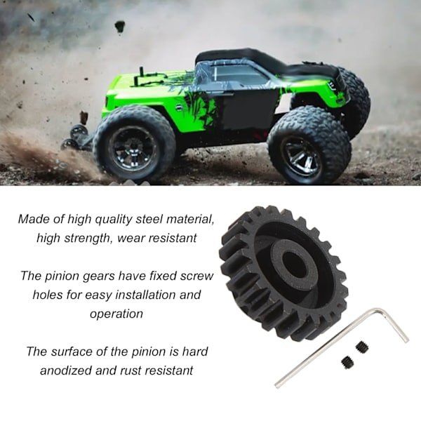 Metallstål 22T kugghjul Mod 1 5mm för LOSI 1/10 Lasernut U4 Tenacity Off Road Vehicle