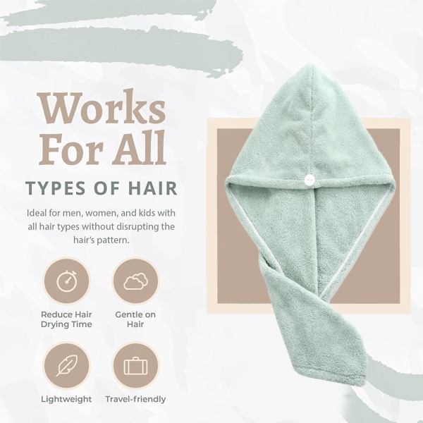 Hår Turban Towel Super Absorbent Twist Turban Dry Hair Caps