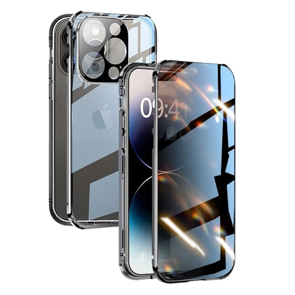 Privatliv dobbelt magnetisk etui til iPhone 11 sort sort