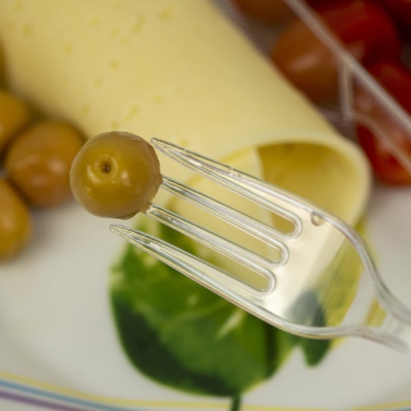 Kraftig Polystyren Kristallklar Design Fullängds Bestick För Födelsedagsfester Grillar Bröllop Camping Stora Familjemiddagar Utomhus