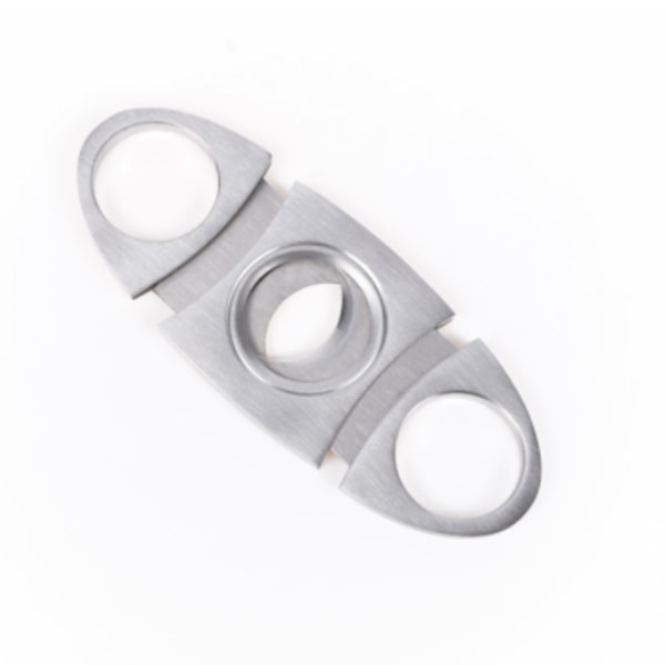 Sølv rustfrit stål cigar cutter, dobbeltbladet saks