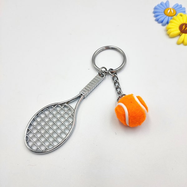 Nøkkelring i metall Tennis Racket Nøkkelring Nøkkelring Tennisball 6 PCS