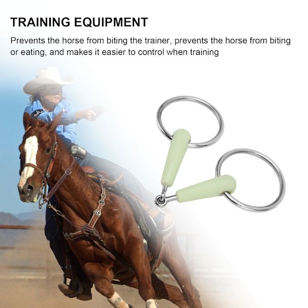 Heste Snaffle Bit Gummibelagt Rustfritt Stål Løs Ring Heste Munnbit for Trening Ridning