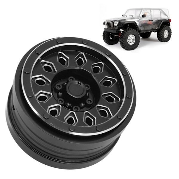 2.9in Beadlock RC Wheel Rim Aluminum Alloy Wear Resistance for Axial 1/6 SCX6 Jeep JLU WranglerBlack