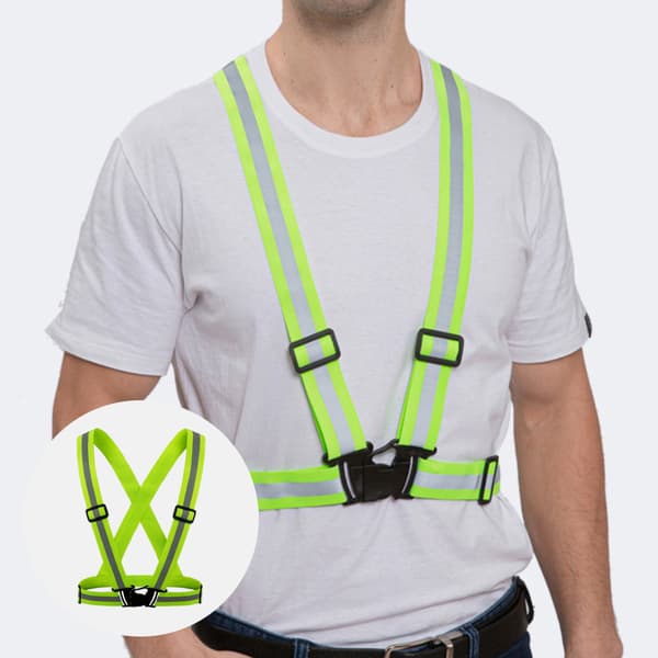 Elastisk Justerbar Refleksvest 1 Full Stropp Nattløping Trafikk Nattkonstruksjon 2 Full Vest Green
