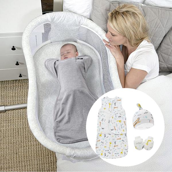 Unisex baby sovsäck i mikrofleece, filt att dra på