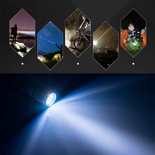 4 kpl LED-taskulamppu, minitaskulamppu fluoresoivalla kahvalla