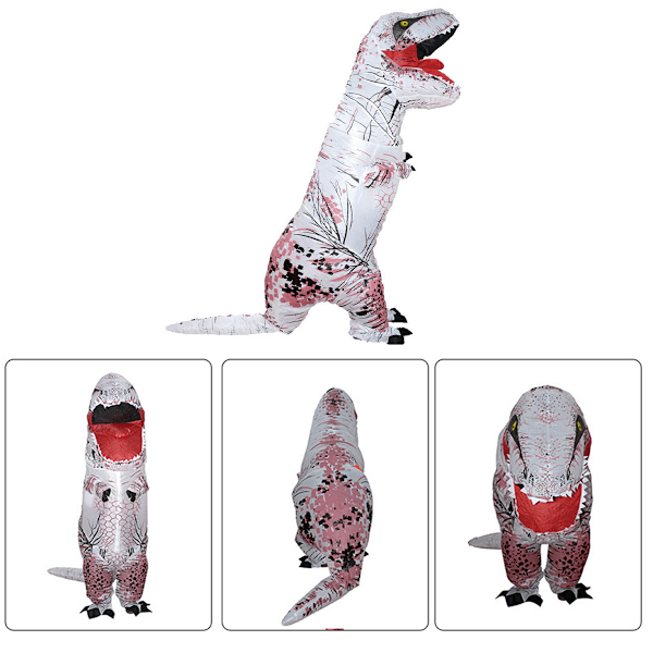 Tyrannosaurus Rex Sjov Halloween Dinosaur Oppustelig Dragt Ride Dinosaur Muskel Dinosaur Oppustelig Dragt White Adult version