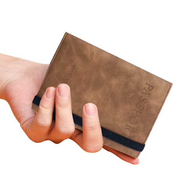 Passportskjerm i PU-lær, multifunksjonell passholder, dokumentholder, passdeksel