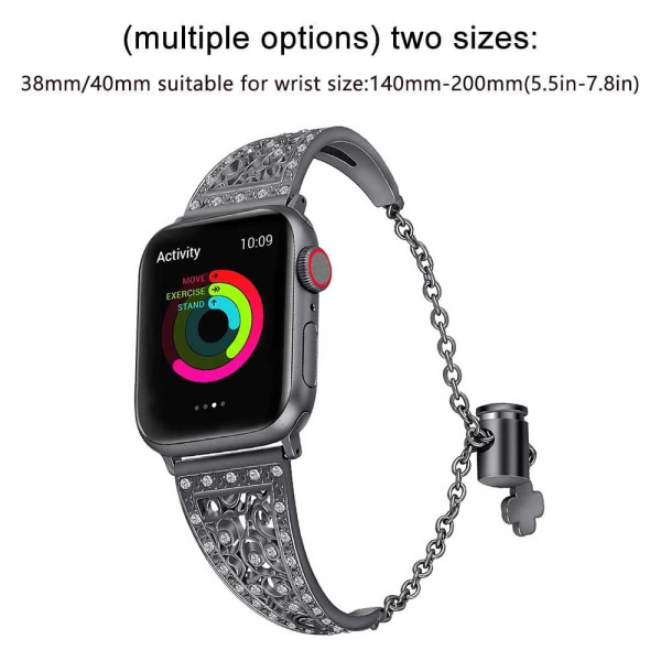 Kompatibel med Apple Watch Band 38mm 42mm Women, Unique Metal