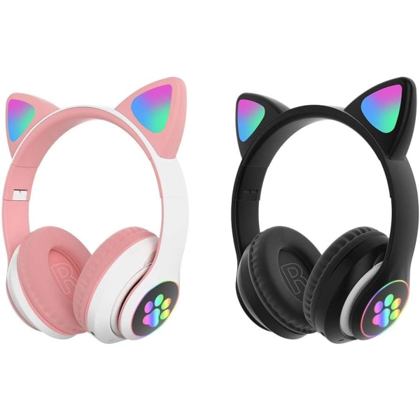 Gaming Headset Mode Bluetooth Kids Adult Cat Ear LED Light