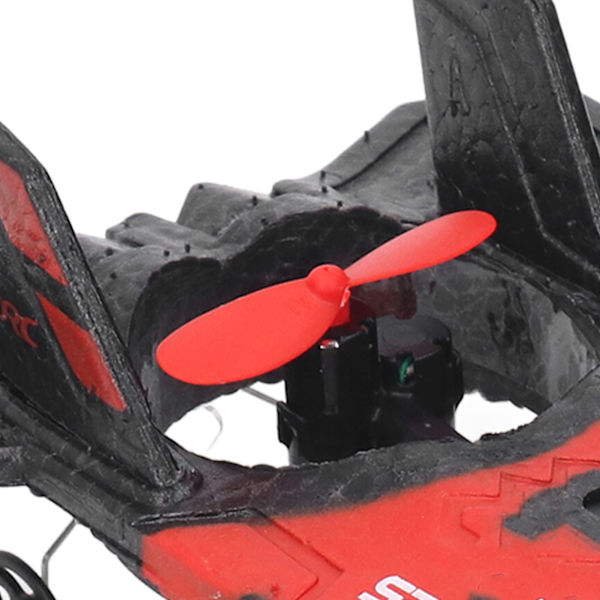 RC Drone Bärbar EPP Fjärrkontrollplan med Färgglada LED-lampor och Reservpropellrar för Barnleksak Present Röd Enstaka Batteri