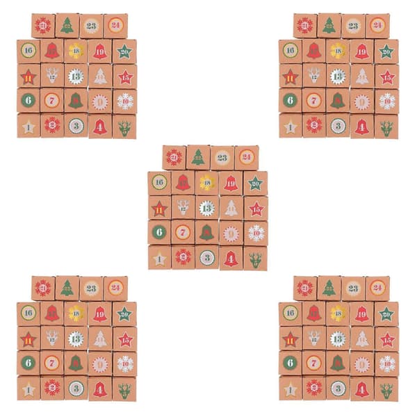 Nedtellingskalender-boks julekalender med 5 sett