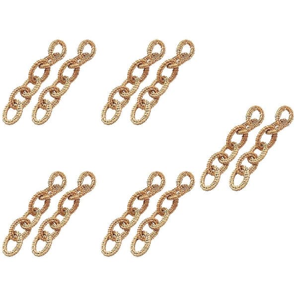 Khaki rottingvävd kedjelänk-dekor för dekoration, 10-pack