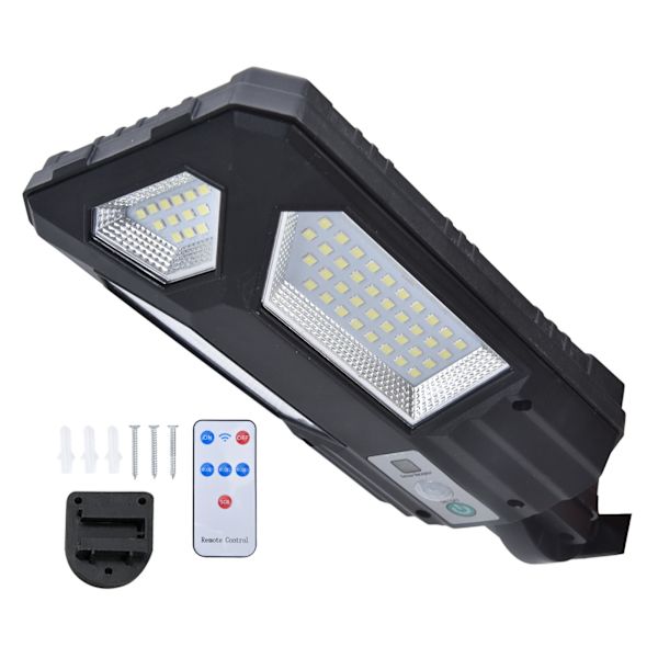 87LED Solcellslampa Trädgårdslampa Rörelsesensor Gatulampa IP65 Vattentät Utomhusvägglampa med Fjärrkontroll för Gård