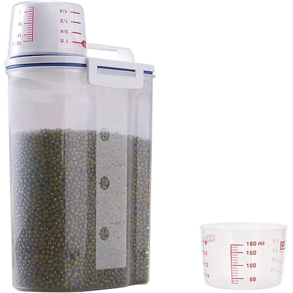 Smart Förvaringslösning för Köket, Risbehållare för Kylskåp med Lufttät Design och BPA-fri Plast, För Att Hålla Din Mat Fräsch Med Stil (2L)