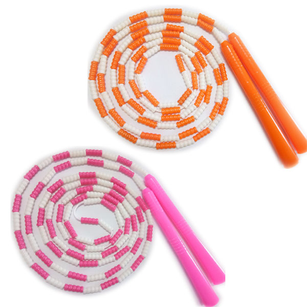 Springtov med perler - Springtov med segmenterede skridsikre håndtag