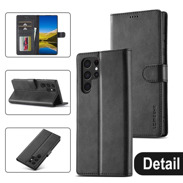 Passer til Samsung Galaxy S24 Sort Wallet Case Telefon Cover