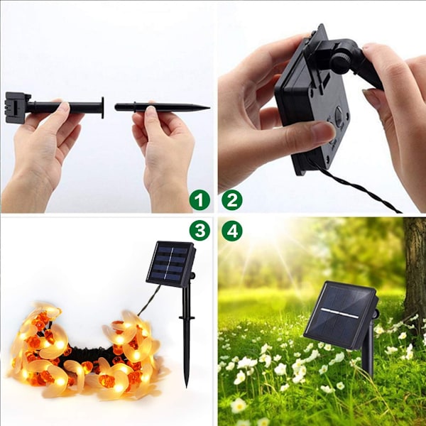 Belysning med Bi-Dekor, Simulerade Honungsbin Dekor för Trädgård, Vattentäta Solcellsslingor för Utomhusbruk, Perfekt Presentidé, Batteridriven Bislinga