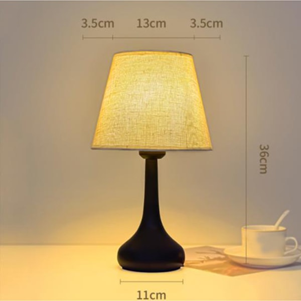 Sänglampa Modern 3W LED Varmt Ljus Steglöst Dimbar USB-gränssnitt Bordslampa för Vardagsrum Sovrum Svart