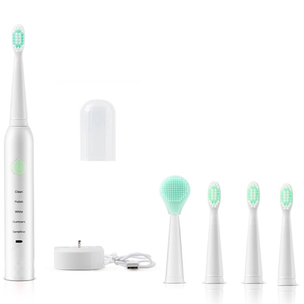 Elektrisk tandborste för vuxna, uppladdningsbar sonic tandborste, USB