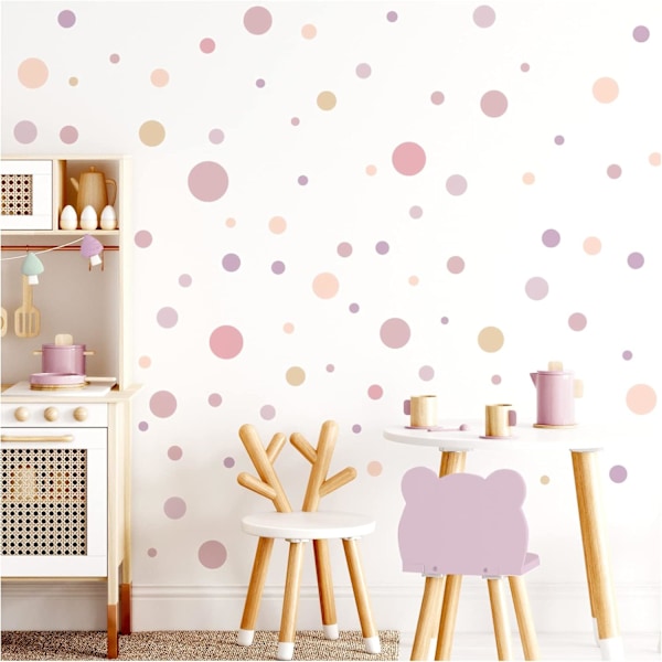 Vintage Eklektiska Boho Element För Flickrum, Boho Prickiga Väggdekaler Avtagbara Cirkeldekaler Dekor Vintage Eklektiska Boho Element för