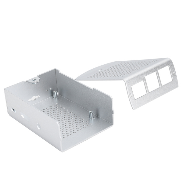 Aluminiumlegeringsskal til Raspberry Pi 3 b 2B bundkort kølebeskyttelsesboks sølv