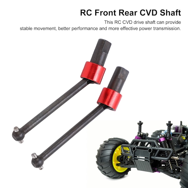 2 st RC CVD drivaxel med hög hårdhet, hållbar, stabil, enkel montering, CVD drivaxel för Traxxas LaTrax TetonRed