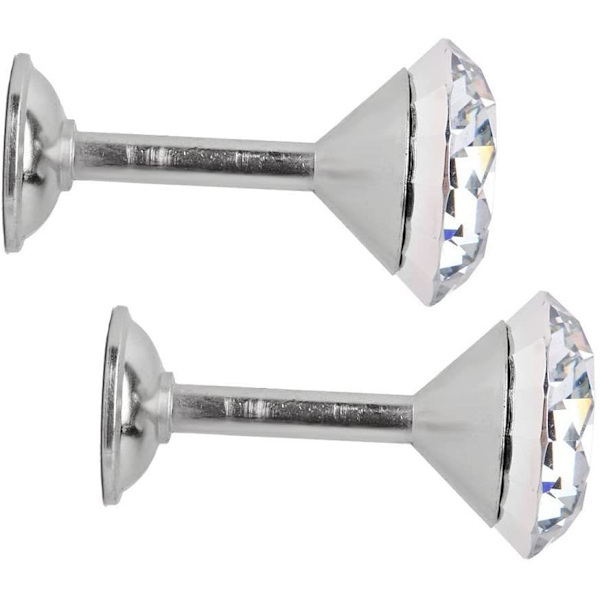 Gardinknytning, kristallutseende silver, för dörr, vägg, tofs, 2 stycken