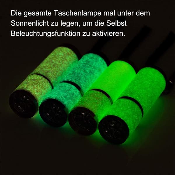 4 kpl LED-taskulamppu, minitaskulamppu fluoresoivalla kahvalla
