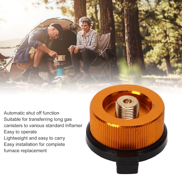 2 stk. Camping komfyr adapter automatisk avstengning nylon kobber aluminium legering lett bærbar propan adapter