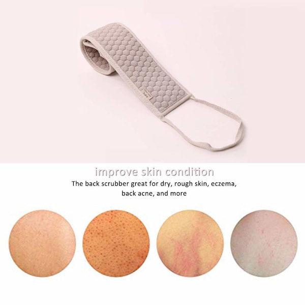Ryggskrubbare med Full Täckning, Konkava och Konvexa Texturerade Tyger för Optimal Exfoliering, Honungskakestruktur för Rikt Lödder, Idealisk för Män & Kvinnor