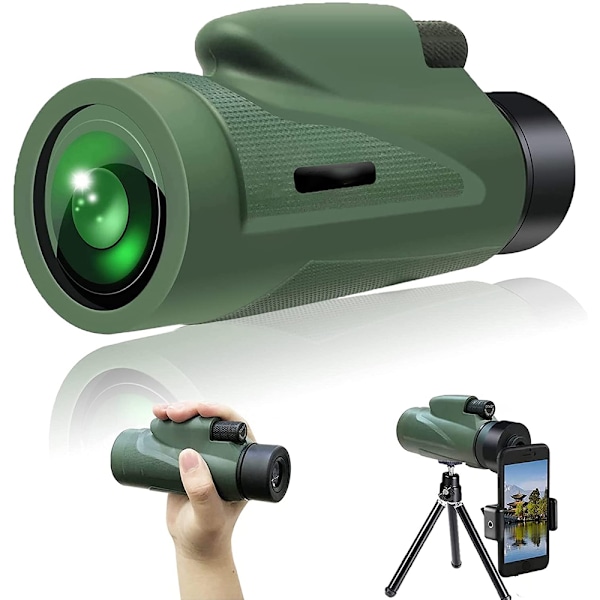 Monokulär kikare, vattentät, med smartphone-adapterstativ