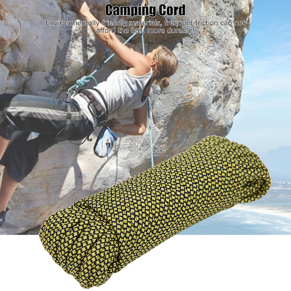 9-core Paracord Redningsbinding Teltsnor Camping Reb til Udendørs Armbåndsvævning 20M Gul