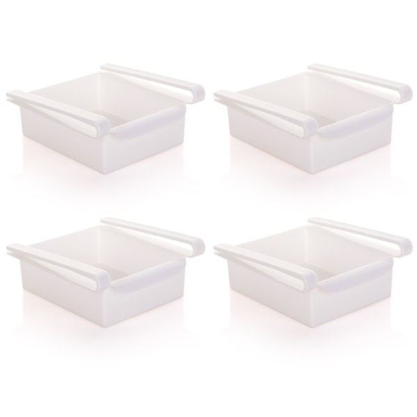 Kylskåp organizer 4-pack infällbar låda Kylskåp White