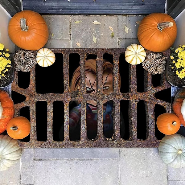 3D Illusion Halloween Clown Dörrmatta, Absorberar Smuts &amp; Vattentät För Inomhus Utomhusbruk, Stilfull Högtidsdekoration