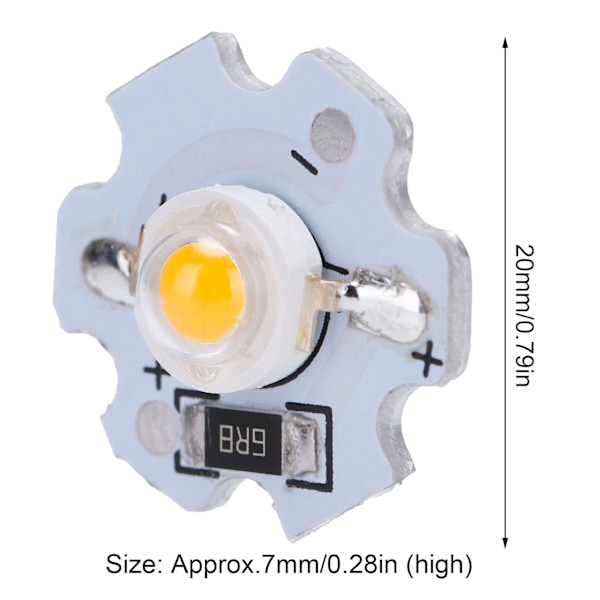 25 st 5V LED-chips 200LM 1W hög effekt LED-lampor pärlor för DIY-belysningsarmaturer Gult ljus 588‑590NM