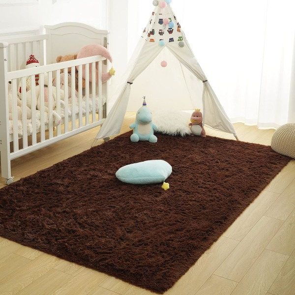Pehmeät fluffy-alueen matot makuuhuoneen lastenhuoneeseen Pehmo Shaggy