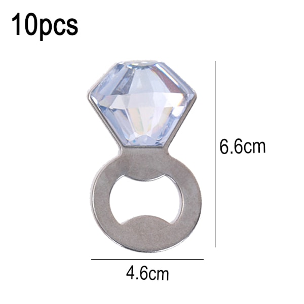 Glittrande Bling Ring Flasköppnare För Bröllopsgåvor, Stark Metallkonstruktion Säkerställer Hållbarhet Och Bekvämlighet, Perfekt För Festgåvor (10 st)