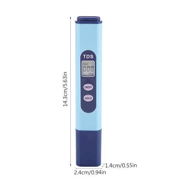 Bärbar LCD TDS-vattenkvalitetsmätare för renhet, akvarium, pool, hydroponik
