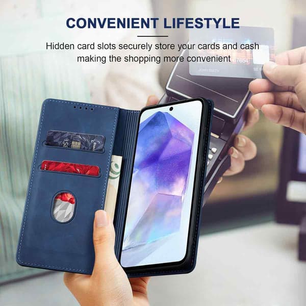 Magnetisk Wallet Case til Galaxy S22 Plus Fancy - Blåt Telefoncover