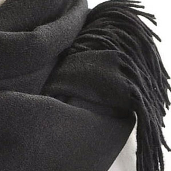 Halsduk dam varm höst enfärgad nylon med tofsar/fransar