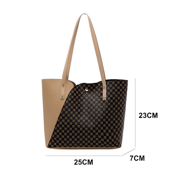 Dame Shopper Håndveske Svart, Lange Håndtak, Kunstlær
