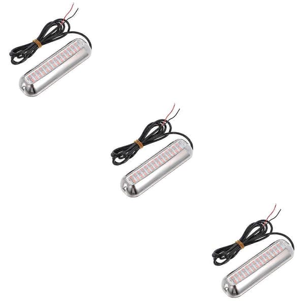 LED-undervattensbelysning för båt i rostfritt stål, vattentät för dekoration, 3-pack
