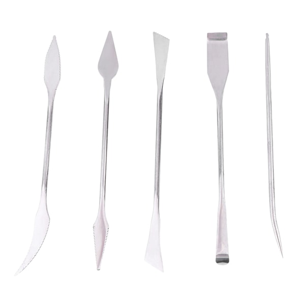 5 st rostfria stålvaxlera keramik snidning modellering skulptur DIY hantverk konstverktyg set