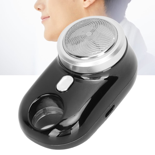Mini partakone IPX7 USB ladattava taskukokoinen parranleikkuri matkoille lahja isälle aviomiehelle musta
