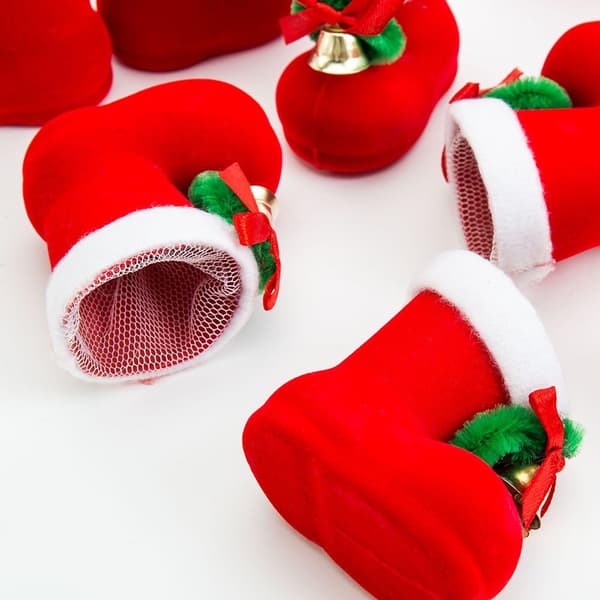Festlige Mini Julestrømper til Jul, Perfekte til Vinterindretning og Gave Julestrømpe Hjemme (10 STK)