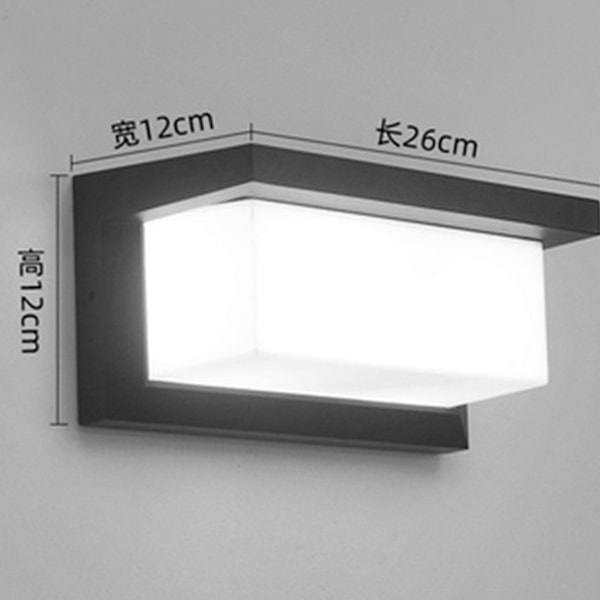 Modern Vägglampa, LED Vägglampa med Gjuten Aluminiumkropp, Vattentät och UV-skydd för Utomhus-/Inomhusbruk, Energi